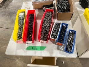 LARGE ASSORTMENT OF LAG BOLTS, 516 X 2, 14 X 1, 14 X 2, 38 X 1-12, & DIFFERENT SIZES OF 12