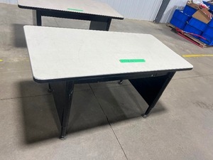 2 METAL WORK BENCH STYLE DESKS 60W X 30D X 29H