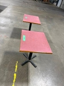 2 RED TOP CAFE STYLE TABLES 24 X 29 X 29