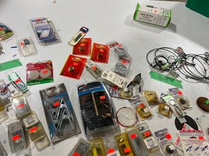 SNAP FASTNERS, THREADED REDUCER BUSHINGS, ASSORTED LENGTH & SIZES OF CABLES, AND ROTOZIP BITS