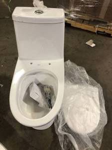 Swiss Madison St. Tropez 1-Piece Dual Flush Elongated Toilet in Glossy White Customer Returns See Pictures