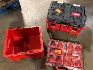 Lot of Assorted Milwaukee Tool Boxes Various Models and Conditions   Customer Returns See Pictures