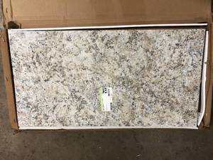 Hampton Bay 4 ft. Straight Laminate Countertop Kit Included in Textured Typhoon Ice with Eased Edge and Backsplash  Customer Returns See Pictures
