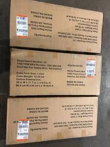 Lot of 3  Husky 2-Pack Steel Shelf Set in Black (36 in. W x 15 in. D) for Ready-to-Assemble 36 in. Freestanding Garage Cabinet Customer Returns See Pictures