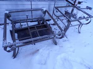 lot 47 image: Pair of Outdoor Tables Frames only