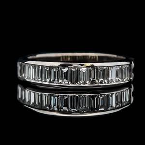 0.80 Carat Diamond Baguette Channel 14 Eternity Ring in 18k White Gold $3,300 Retail