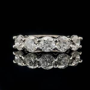 2.77 Carat Diamond Five Stone Anniversary Ring in 14k White Gold w GGA Appraisal $18,630 VIDEO