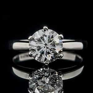 1.50 Carat Diamond Round Brilliant Solitaire 6-Prong Engagement Ring in Platinum - Newly Polished $5,250 Retail VIDEO