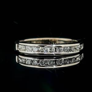 0.33ct Diamond 14 Eternity Channel Band in 14k White Gold - Slim & Classic Ring $2,050 Retail