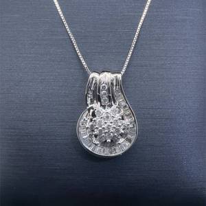 0.50 Carat Diamond Cluster Swirl Slide Pendant in White Gold $1,560 Retail