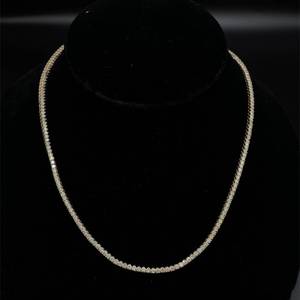 8.37 Carat Diamond Tennis Chain Necklace in 14k Yellow Gold w Certification & Appraisal $21,591 VIDEO