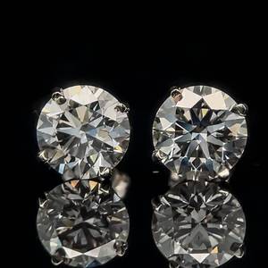 4.13ct Diamond Round Brilliant Solitaire Stud Earrings in 14k White Gold w IGI Certification $8,500 Retail VIDEO