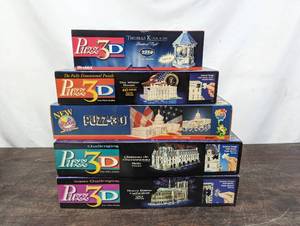 lot 77 image: Collection of Five Large 3-D Puzzles