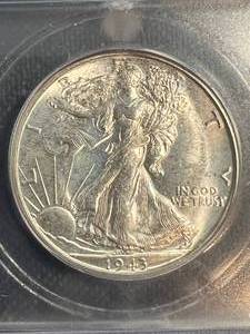 1943-S US WALKING LIBERTY HALF DOLLAR ICG MS65