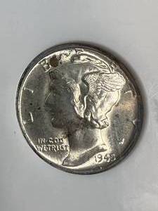 1945-D US MERCURY DIME NGC MS65
