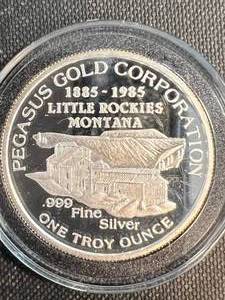 1 TROY OZ .999 FINE SILVER PEGASUS ROUND IN AIRTITE