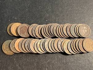 ROLL OF 50 US INDIAN HEAD CENTS