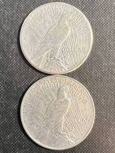 2 US 1922 PEACE SILVER DOLLARS