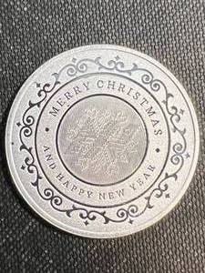 1 TROY OZ .999 FINE SILVER 2023 MERRY CHRISTMAS ROUND