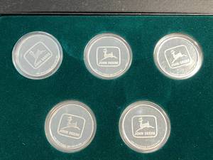 5 TROY OZ TOTAL .999 FINE SILVER JOHN DEERE SET