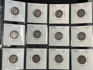 FULL PAGE OF 20 US MERCURY DIMES