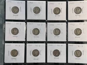 FULL PAGE OF 20 US MERCURY DIMES