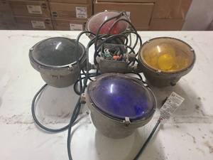 Stage lighting setup with power cord