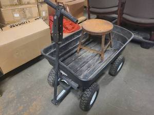 Garden Trailer with small stool.