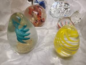 Collection of Glass and crystal paper weights