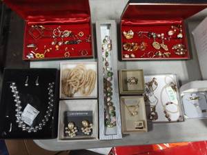 Lot Of Assorted Boxed Jewelry & 2-Cases Of Assorted Clip On Earrings