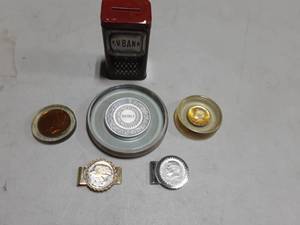 Coin Paper Weights, Cappy Dicks TV Coin Bank, 2-Money Clips