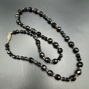 Beautiful Black Glass Bead Necklace