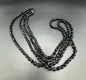 Black Glass Bead Necklace