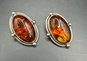Sterling and Amber Earrings