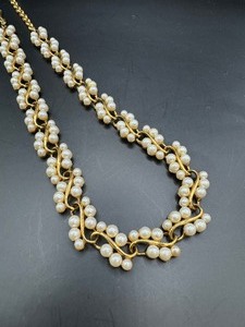 Napier Gold Tone and Faux Pearl Necklace