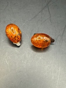 Amber Clip On Earrings