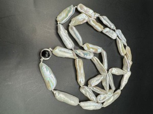 Irregular Long Biwa Pearl Bead Necklace