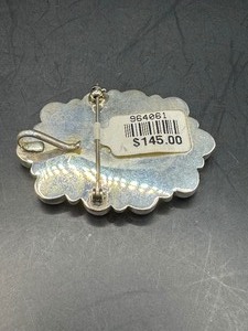 Beautiful Turquoise and Sterling Brooch