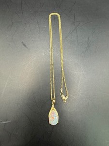 Beautiful Opal and 14K Gold Necklace