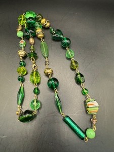Cool Green Art Glass Necklace