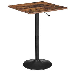 lot 104 image: HOOBRO Square Bar Table, Tall Cocktail Table, 27-35.4
