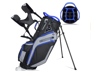 lot 214 image: LIVSINGOLF Golf Stand Bag 14 Way Top Dividers with Dual Strap and 8 Pockets, Rain Hood