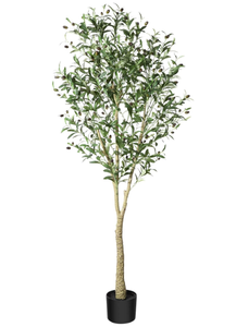 lot 258 image: CROSOFMI Artificial Olive Tree, 6FT Fake Olive Plant in Pot