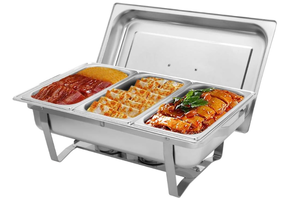 lot 137 image: ROVSUN 8 Quart Chafing Dish Buffet Set, Stainless Steel Catering Serve Chafer