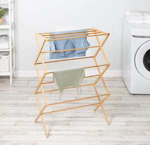 lot 146 image: Honey-Can-Do Collapsible Clothes Drying Rack, Bamboo