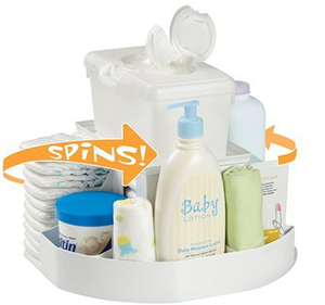 lot 167 image: Dexbaby The Spin Changing Station  Baby and Toddler Nursery Organizer & Diaper Caddy  White