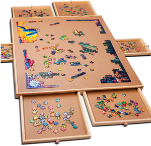 lot 185 image: 1500 Piece Wooden Jigsaw Puzzle Table - 6 Drawers