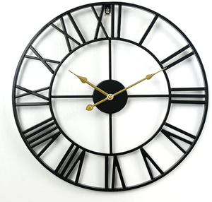lot 197 image: Vintage Clock with Roman Numerals Metal