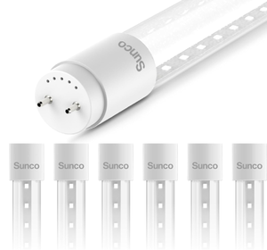 lot 231 image: Sunco 6 Pack T8 LED 4FT Tube Light Bulbs