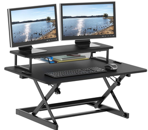 lot 9 image: SHW 36-Inch Height Adjustable Standing Desk Sit to Stand